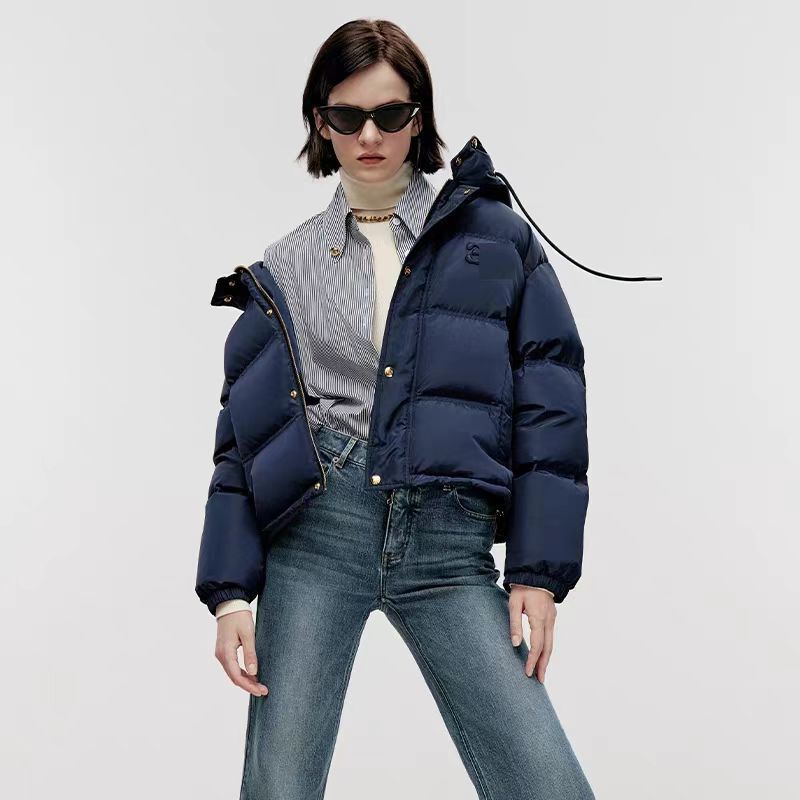 Lang Yuzi European Holdobagie White Goose down Jacket 2025 Winter Women's Warm Short down Jacket Top