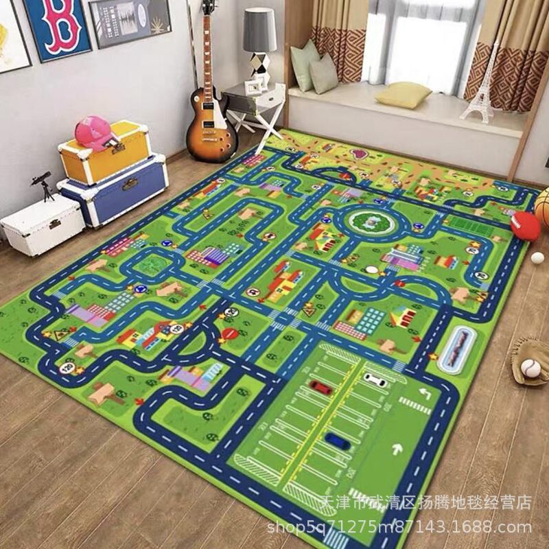 Cartoon highway carpet home bedroom girl full bedside blanket stain-resistant living room large area sofa floor mat