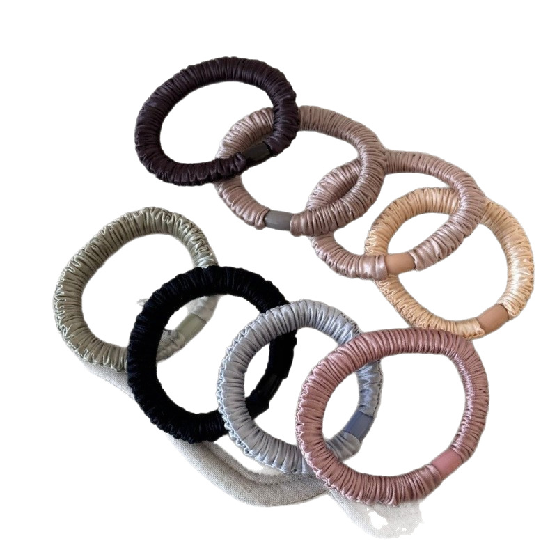 Anillo del intestino delgado de alta calidad anillo de cabello coreano tela de hielo plegada de alta elasticidad cuerda de cabeza suave simple tocado de cola de caballo