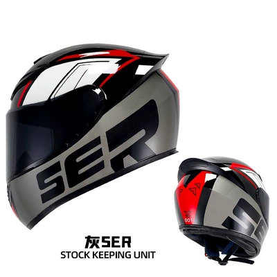 Four-Season Helmet, Foreign Trade | Motorcycle Safety Supplies - qk111-bright-gray-sre-with-black-mirror-foreign-trade-version-s