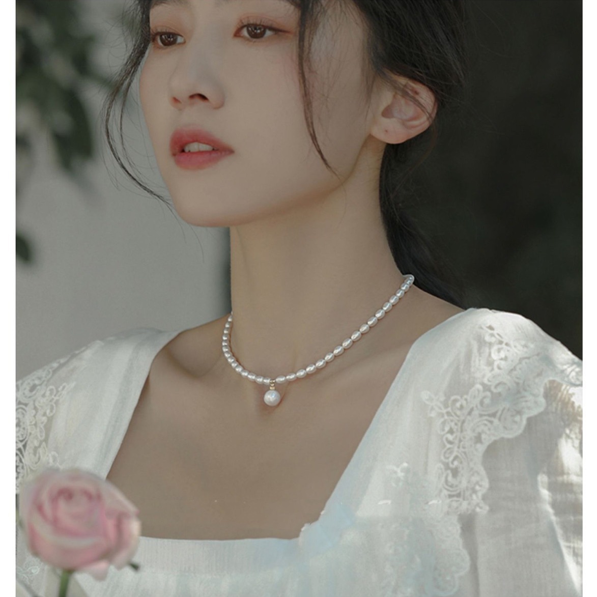 Luxe parelketting met magnetische sluiting voor dames_voghion.com