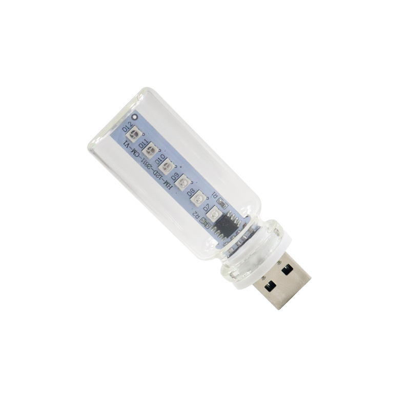 Luz de noche USB colorido esmerilado transparente de siete colores de automóviles de luz de atmósfera de inducción de luz transfronteriza