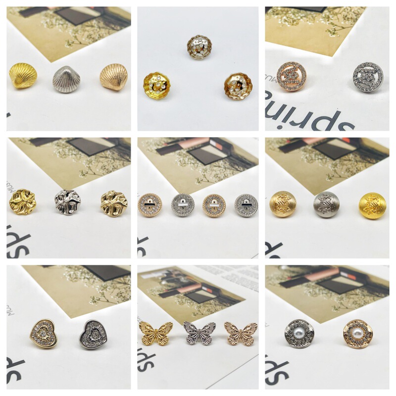Butterfly Heart Buttons, Retro Small Chanel-Style Buttons, High-End Cheongsam Chinese-Style Buttons, High-Quality Shirt Metal Buttons Butterfly Heart Buttons, Retro Small Chanel-Style Buttons, High-End Cheongsam Chinese-Style Buttons, High-Quality Shirt Metal Buttons