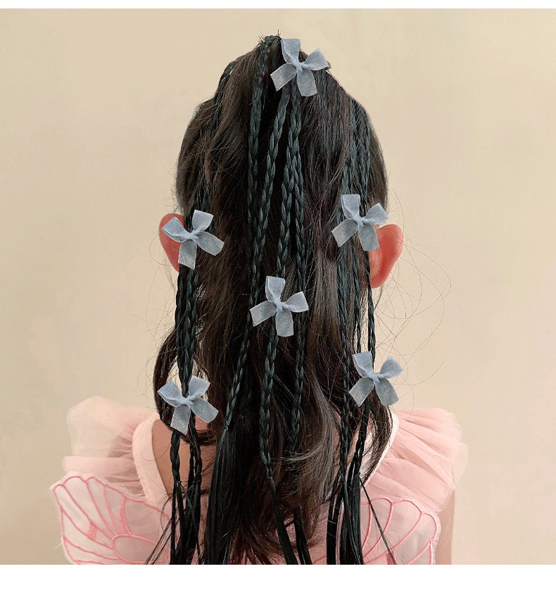 Kid's Sweet Heart Shape Bow Knot Plastic Gauze Braid Hair Clip display picture 6