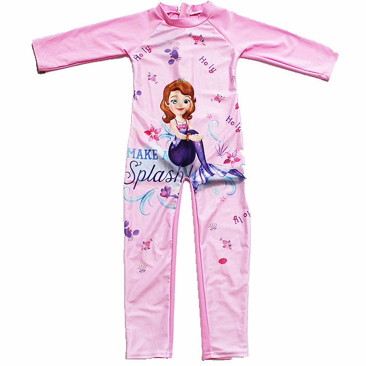 Traje de baño infantil de manga larga de dibujos animados traje de baño de bebé traje de baño de playa de protección solar ropa de surf para niños