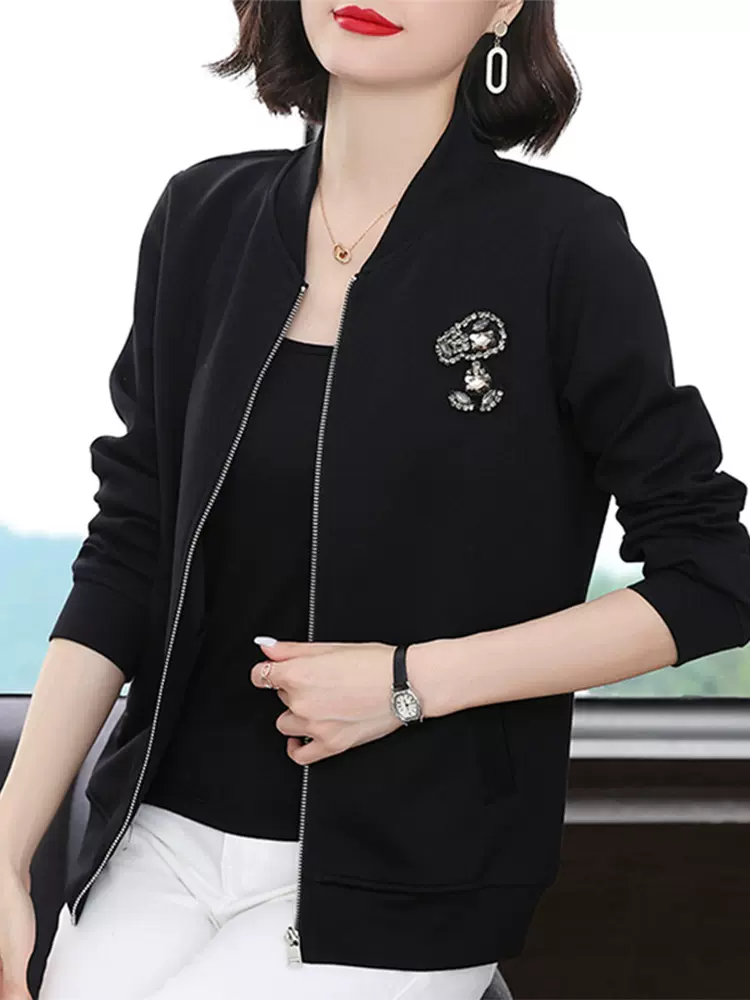 棒球服短外套女士装春秋季2022年新款春秋妈妈小个子风衣时尚上衣