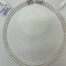 双层叠戴天然淡水珍珠项链女百搭高级感串珠锁骨链3-5mm