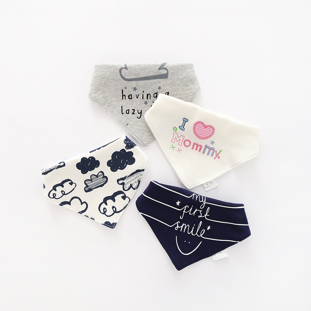 Newborn Male and Female Baby Bibs, Saliva Towels, Pure Cotton Terry Non-Waterproof Triangle Towels, Anti-Fouling