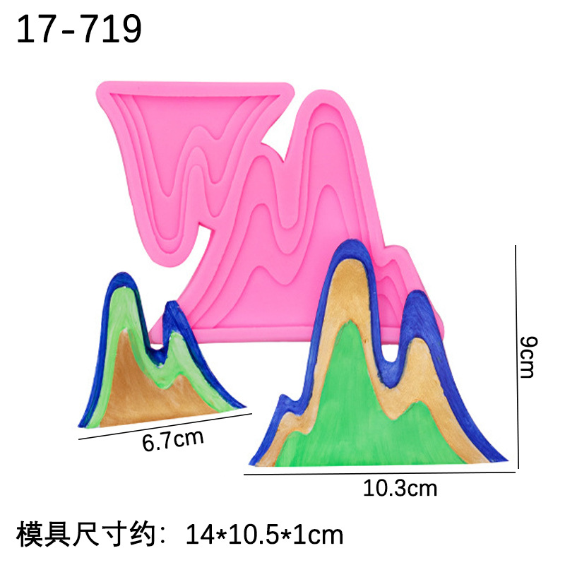 Grande y pequeño Montaña Roca silicona molde pastel chino postre hornear decoración chocolate fondant molde