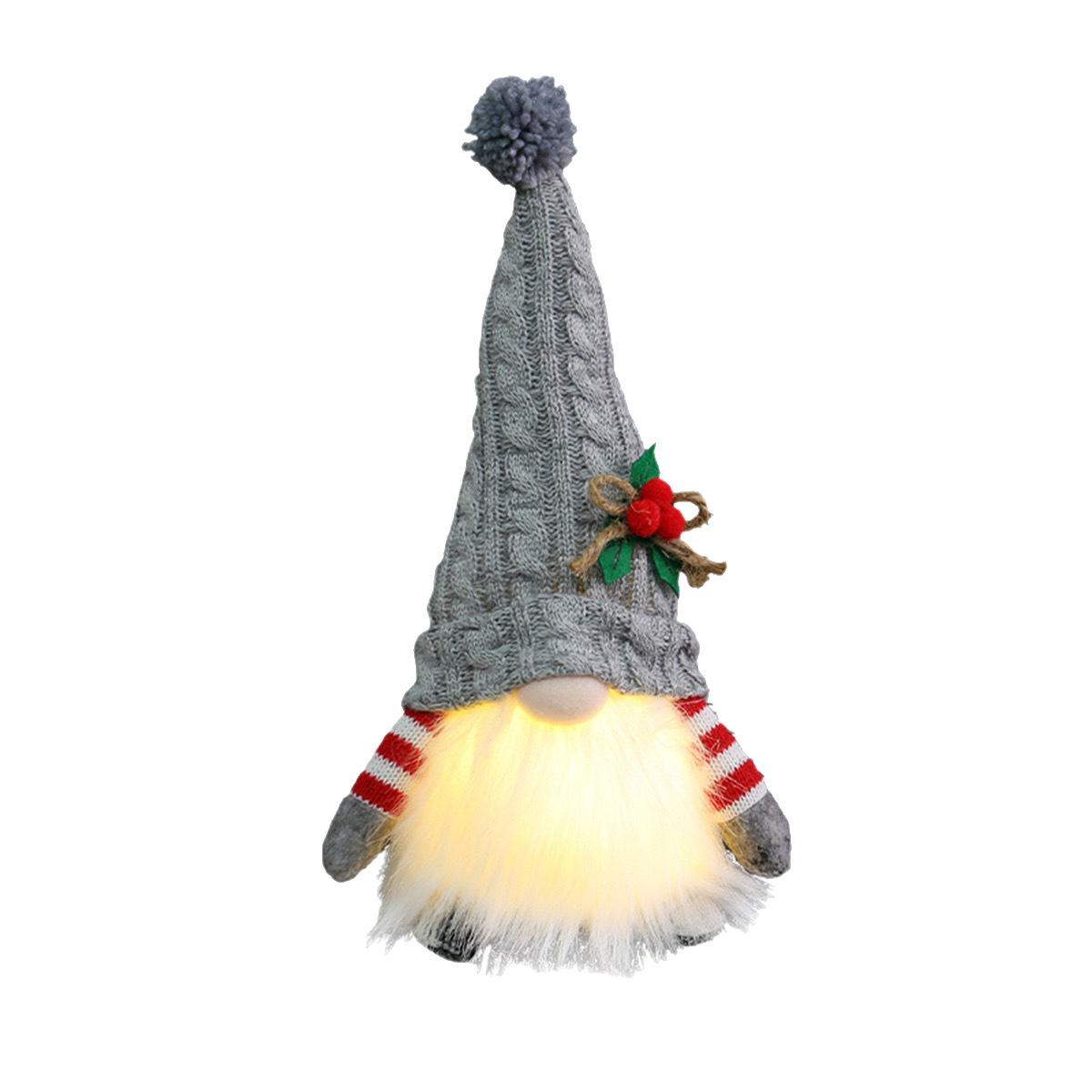 Decoraciones navideñas de alta gama con sombrero de punto ligero muñeca luminosa muñeca Rudolph decoración creativa regalo al por mayor