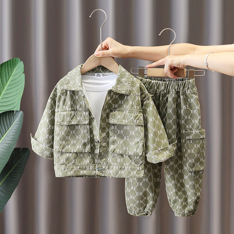 7099 ropa para niños traje para niños primavera y otoño 2025 nueva ropa de primavera para niños pequeños y medianos