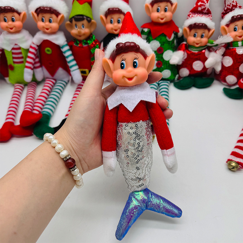 Muñecas de piernas largas transfronterizas de comercio exterior árbol de Navidad colgantes juguetes de regalo ChristmasElfdoll muñecas de hadas