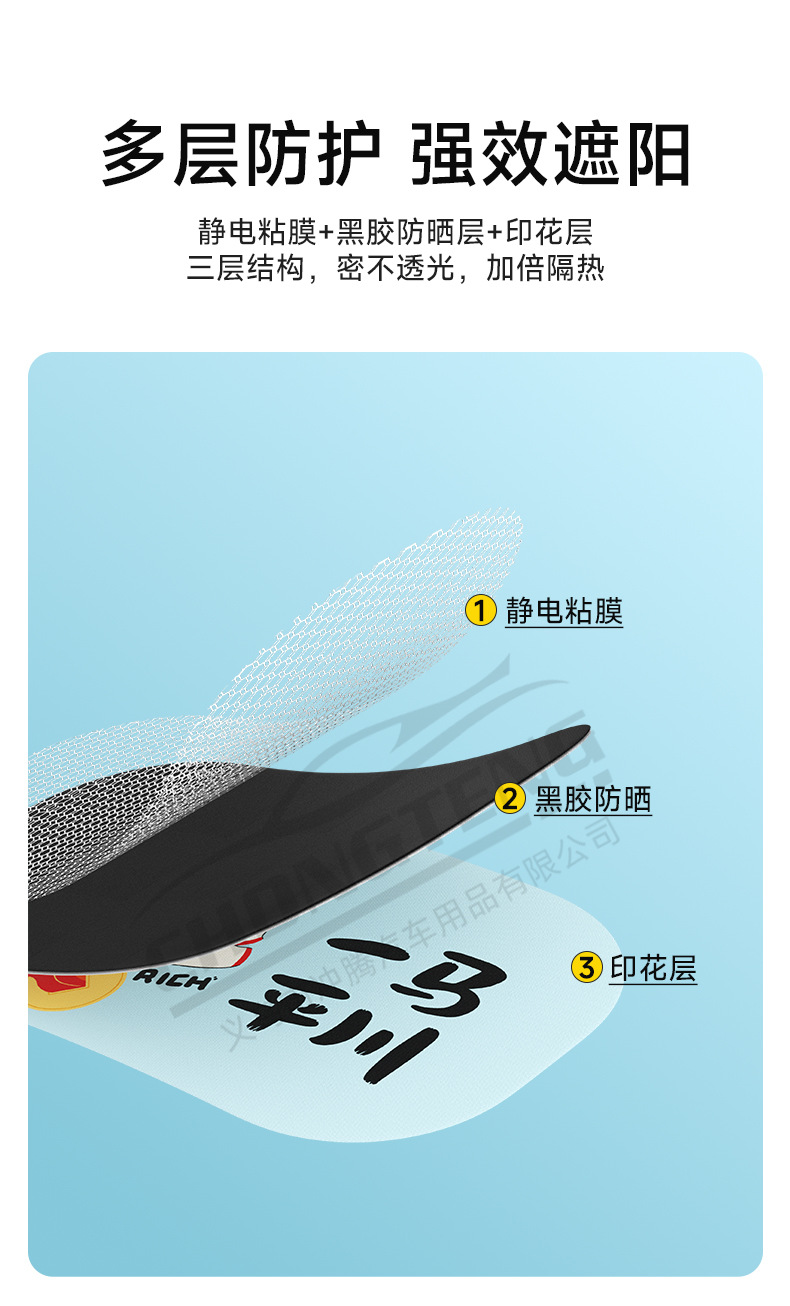 2026 Year of the Horse New Car Sunshade, Window Sunshade Curtain, Sun Protection Curtain, Electrostatic Adhesive Side Window Sunshade