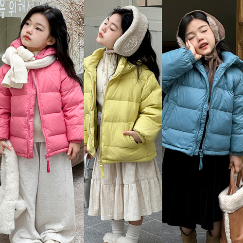 2024 New Korean Style Children's Down Jacket Lightweight Winter Coat for Girls, Baby Down Jacket, Warm Winter Outfit for Kids