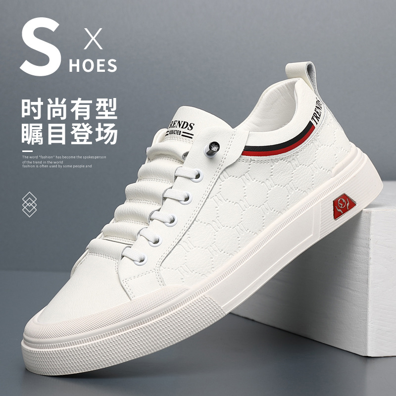 Zapatos blancos de verano para hombres zapatos de tendencia universal transpirable de altura de suela gruesa zapatos de skate para hombres deportivos casuales al por mayor