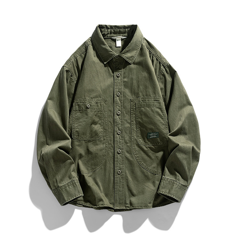 Men's Clothing Work shirt style jacket men's spring and autumn casual shirt fashion loose autumn and winter new cardigan jacket men_voghion.com