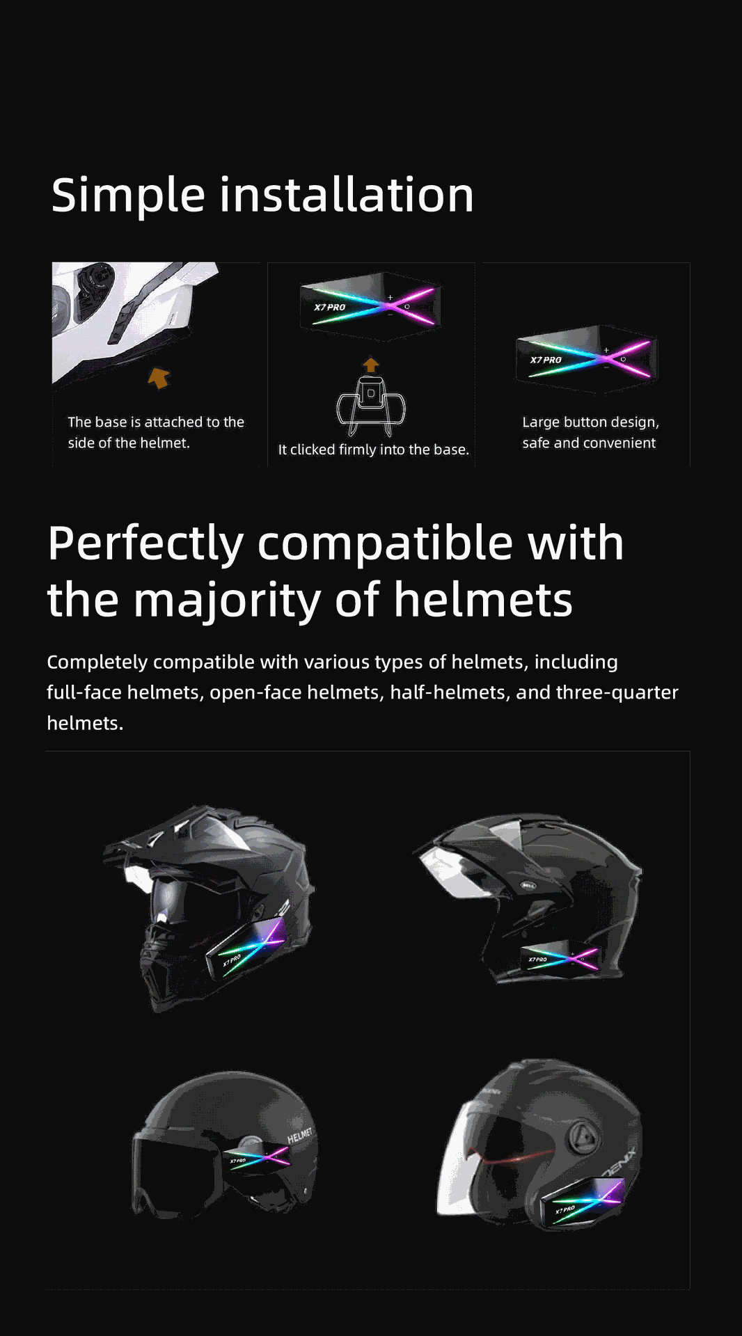Cross-border motorcycle helmet Bluetooth headset, waterproof, noise-canceling, for group communication and intercom while riding