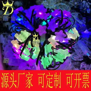 LED small light string stars string lights wholesale birthday gift LED decorative lights outdoor waterproof tent leather string lights