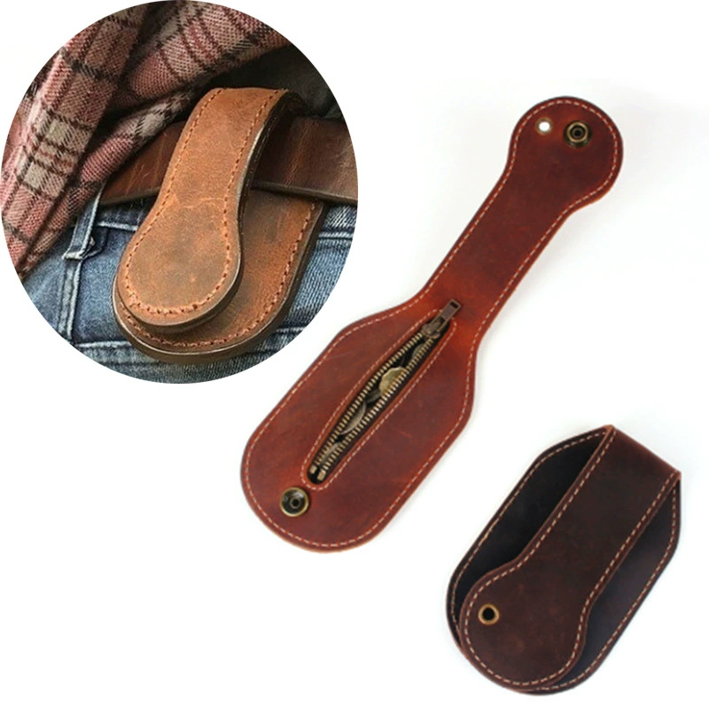 Кожаный браслет-кошелек для монет для самообороны, тактический EDC-аксессуар для активного отдыха