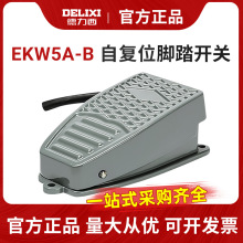 德力西脚踏开关带线EKW-5A/B车床脚踩式行程开关复位点动开关正品