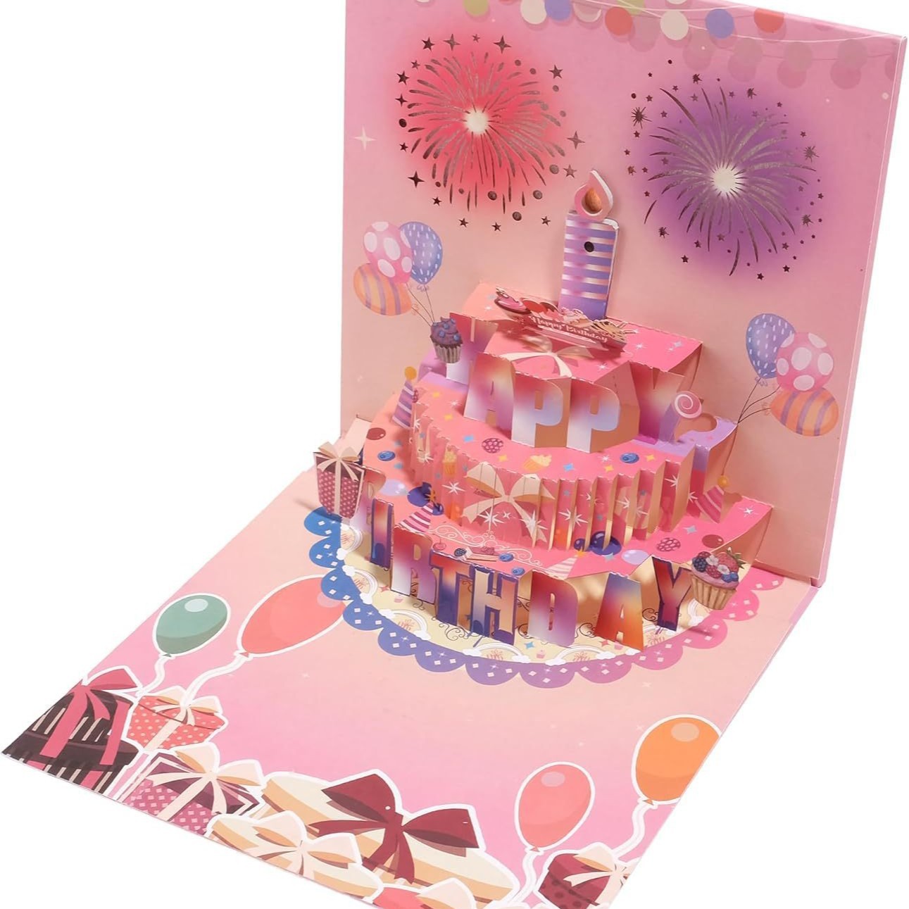 핑크 생일 카드 0660