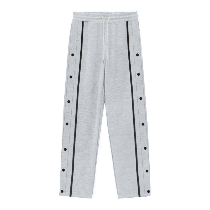 Europe, America 2025 Autumn New Men's Leisure Sports Straight-breasted Pants Trend Ruffian Handsome Line Color Split Casual_viptrois.com
