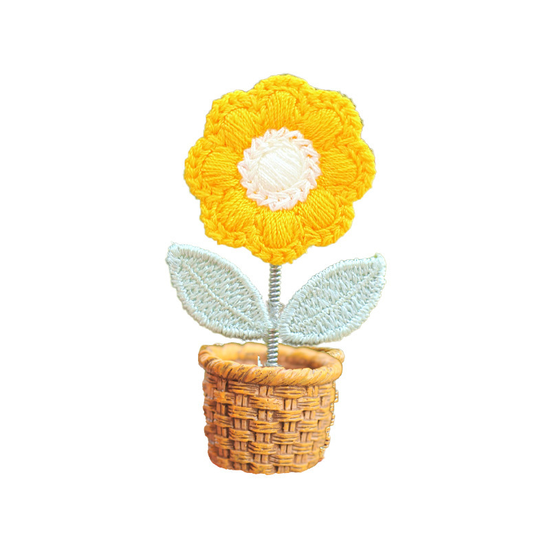Maceta pequeña tridimensional de celebridades de Internet sacudiendo la cabeza, flores pequeñas, adornos de coche, girasol, canasta de bambú, consola central, decoraciones creativas y lindas