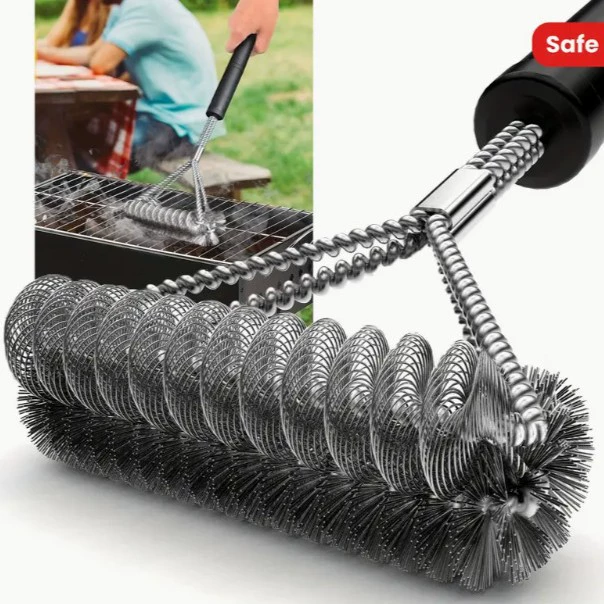 Щетка для чистки гриля из нержавеющей стали, кросс-бордерная щетка для барбекю