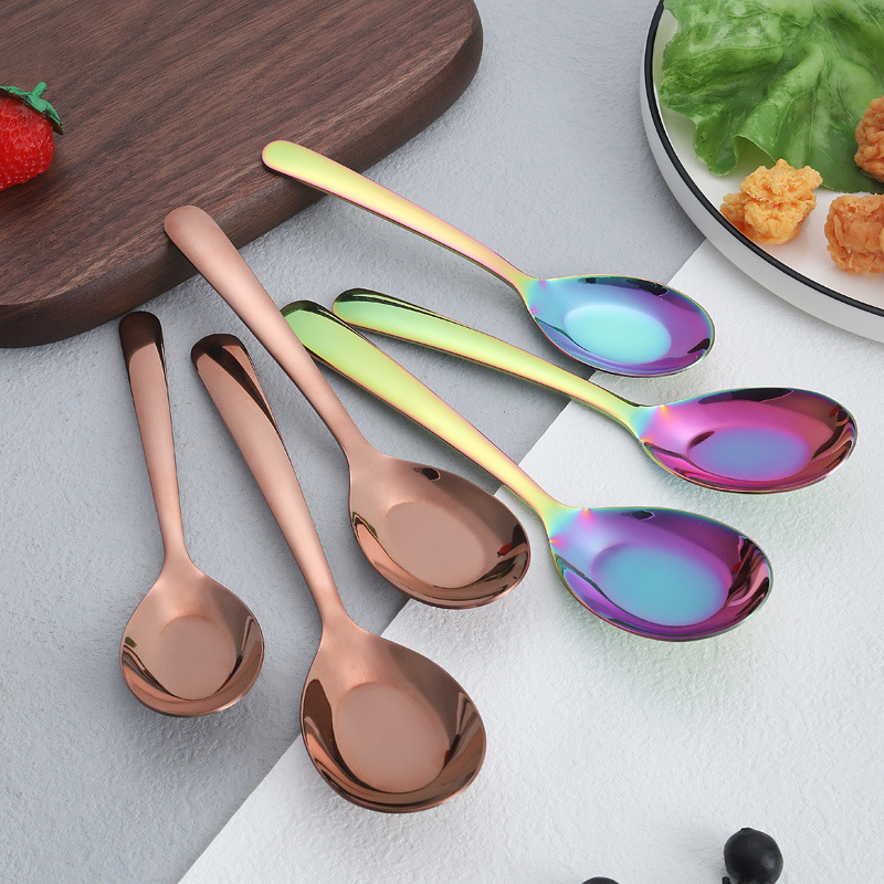 Cuchara plana de acero inoxidable 304 Cuchara de acero inoxidable chino Cuchara de comedor restaurante vajilla para el hogar cuchara