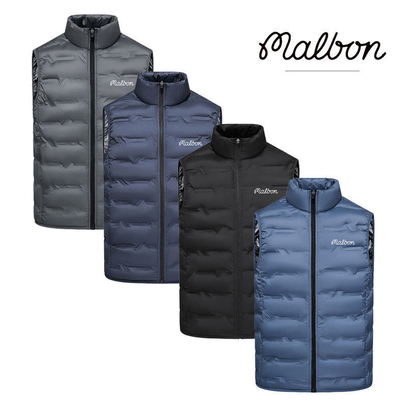 Autumn and Winter Korean Golf down Jacket Men's Lightweight Graphene Warm Stand Collar Vest Duck down Jacket