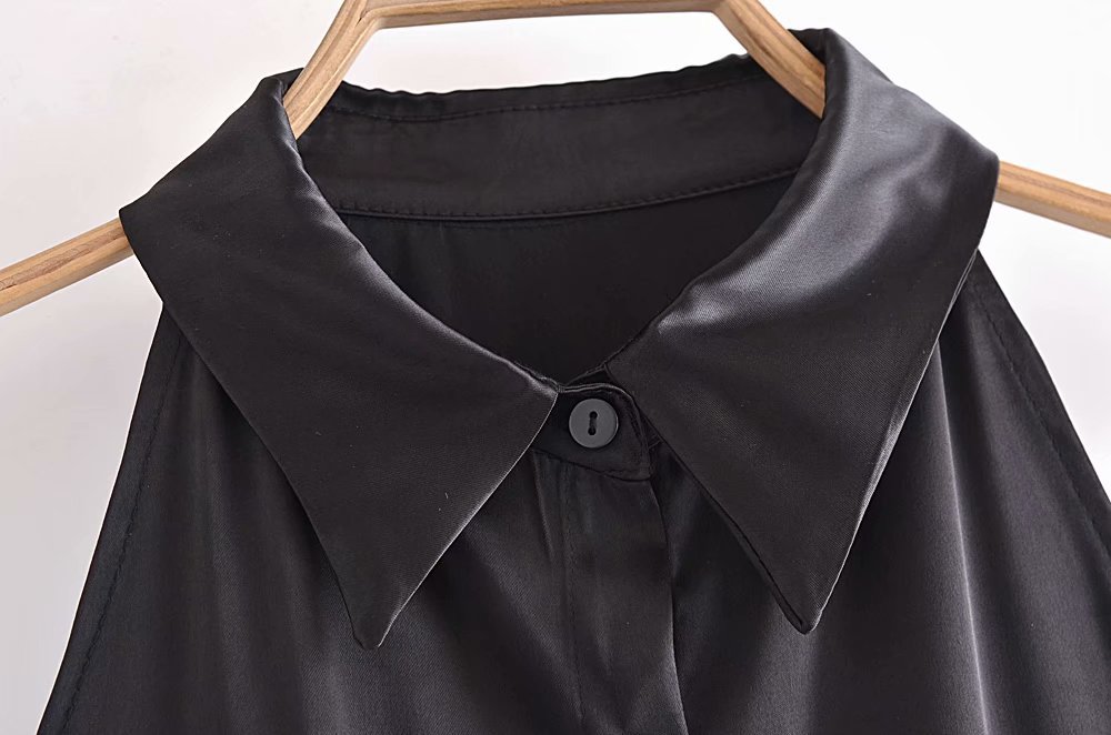 sexy silk satin texture shirt dress Nihaostyles wholesale clothing vendor NSAM75861