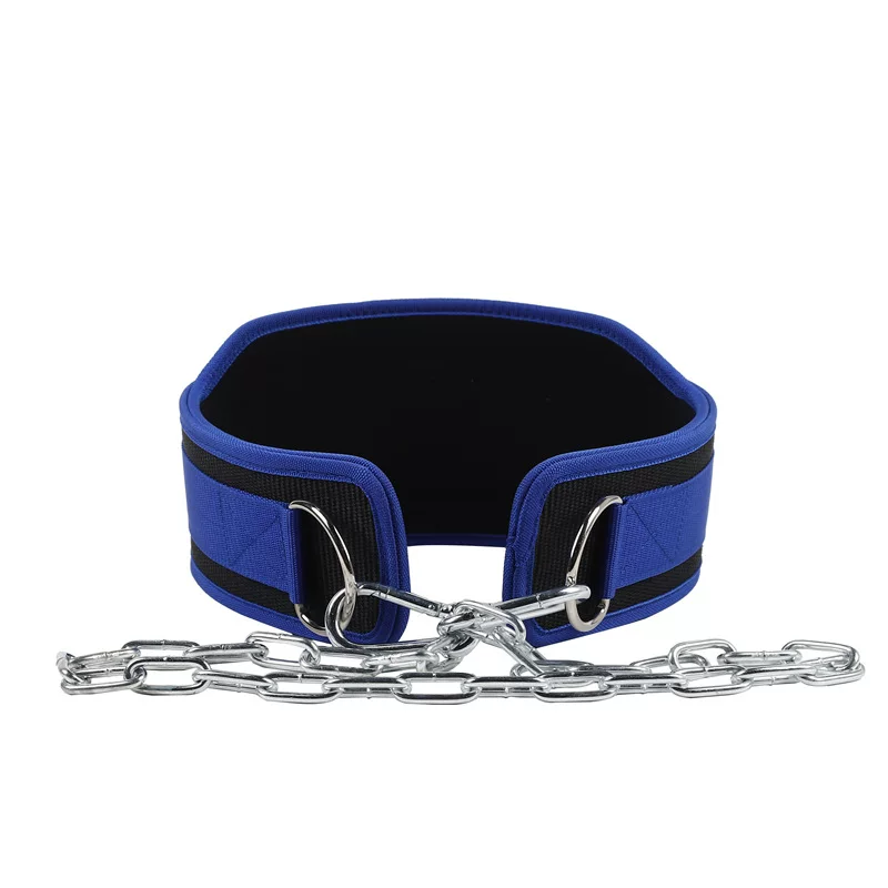 Athletic waist belt for fitness: pull-up weight belt with iron chain for squats, pull-ups, and dips