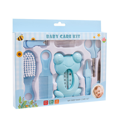 Baby Care Supplies Baby Bath Water Thermometer 8-Piece Set Baby Safety Soft Bristle Comb Brush Nail Trimmer