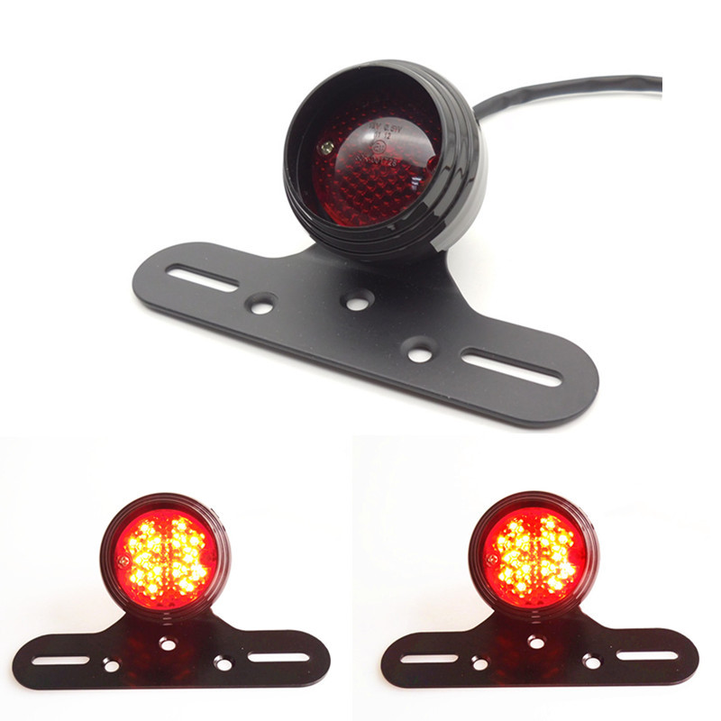Ch-2021A European and American Motorcycle Retro Modified Led Brake Rear Tail Light Round with Bracket Led Night Running Light