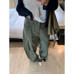 誉一新款2025秋季美式个性弯刀工装裤女百搭宽松休闲长裤女c3665