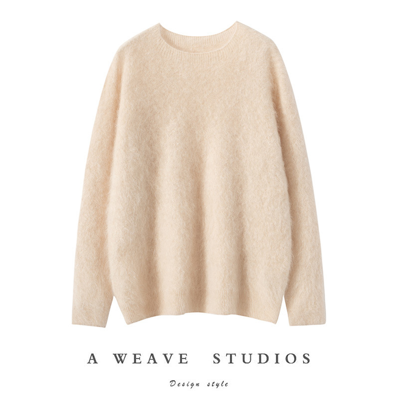 Autumn and Winter New Style Comfortable, Fashionable and Versatile Women's Seamless Brushed Round Neck Cashmere Knitwear Autumn and Winter New Style Comfortable, Fashionable and Versatile Women's Seamless Brushed Round Neck Cashmere Knitwear