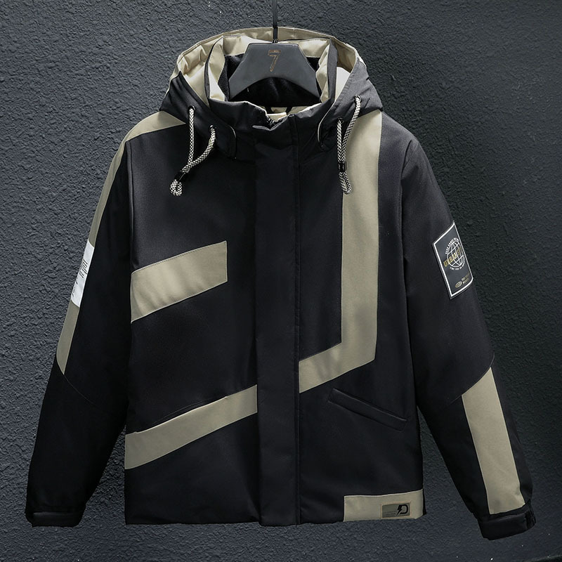 Herrenbekleidung Winterjacke aus Seide und Baumwolle für Herren, große Größe, Baumwolle, Jacke aus Seide und Baumwolle, trendige Freizeitjacke, Baumwollmantel, dicke Kontrastfarbe, 7XL_voghion.com