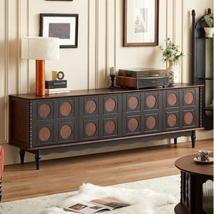 American Retro Solid Wood Tv Cabinet Home Living Room Small Apartment Tv Cabinet Floor Cabinet Wall Storage Storage Cabinet
