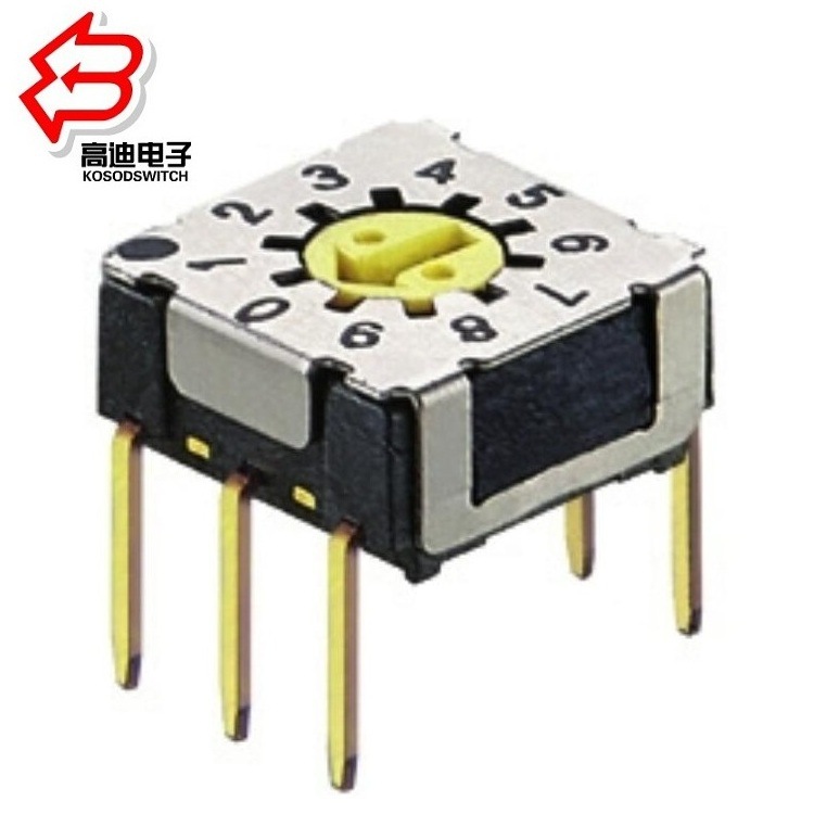 防水旋转开关7.4*7.4  编码防水开关10位 防水旋转编码器开关立式