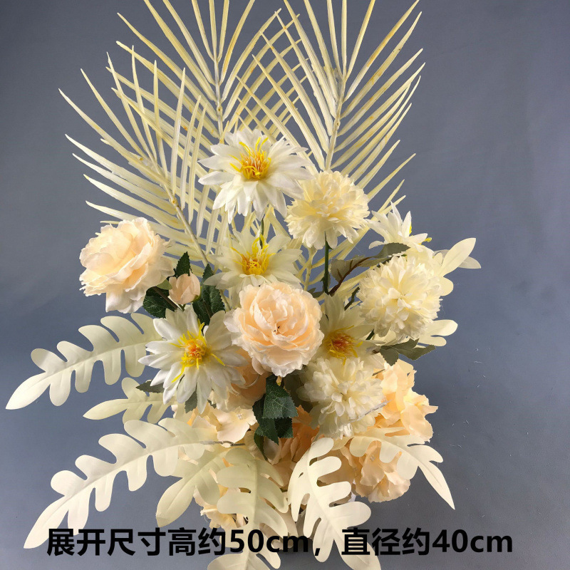 婚庆地排花仿真花婚礼布置成品道具新款订婚装饰迎宾路引摆件花排|undefined