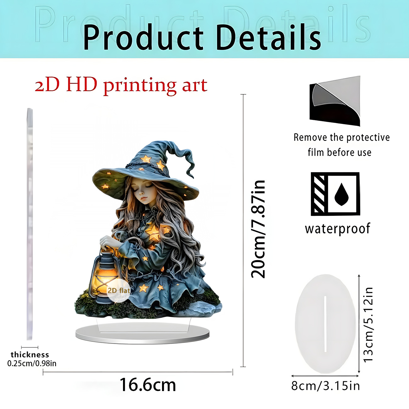Nuevos productos transfronterizos de Halloween estilo oscuro acrílico plano 2D decoración de escritorio decoración para el hogar decoración de vacaciones