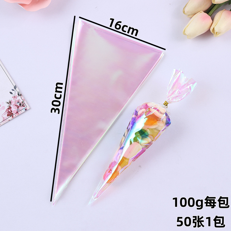 En stock bolsa de triángulo OPP bolsa de embalaje de caramelo de triángulo transparente bolsa de embalaje de palomitas de maíz de cono de helado 50 image 9