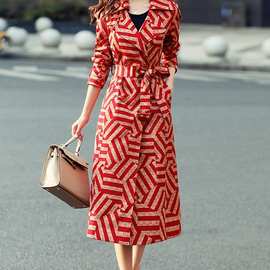 今年流行风衣女新款春秋中长款长过膝时尚气质韩版小个子大衣