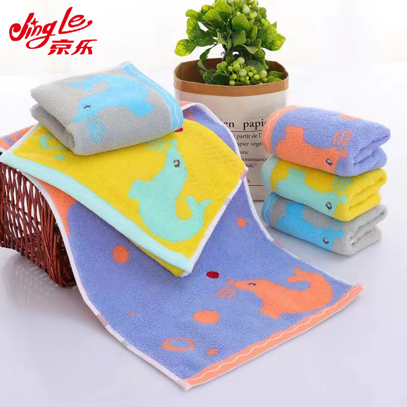 Children's small towels, cotton, soft, absorbent, does not shed hair, cute baby, home use, face washing, baby towel