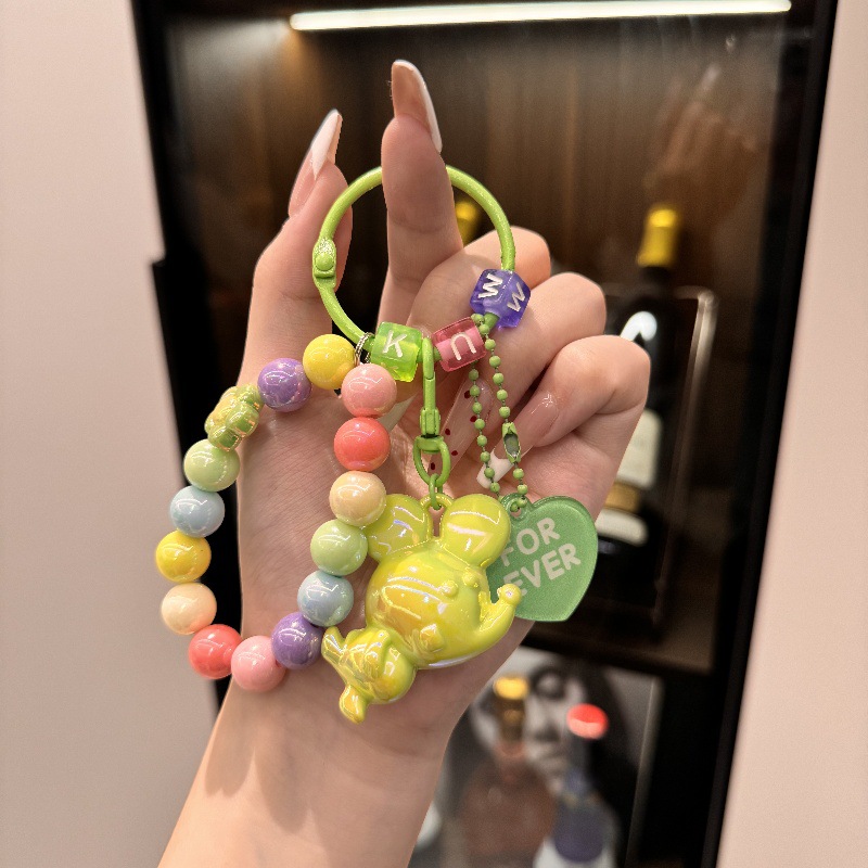 Acrílico galvanizado Mickey Mouse colgante llavero colgante colorido beaded pulsera mochila colgante decoración regalo