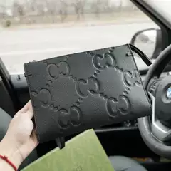 Geniune Leather Men's Clutch Bag 2025 New Embossed Letter Business Travel Bag