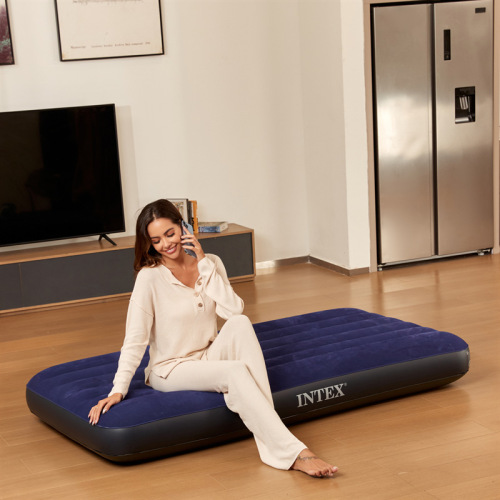 intex inflatable bed camping single thickened outdoor air mattress home extended flocking lunch break air mattress
