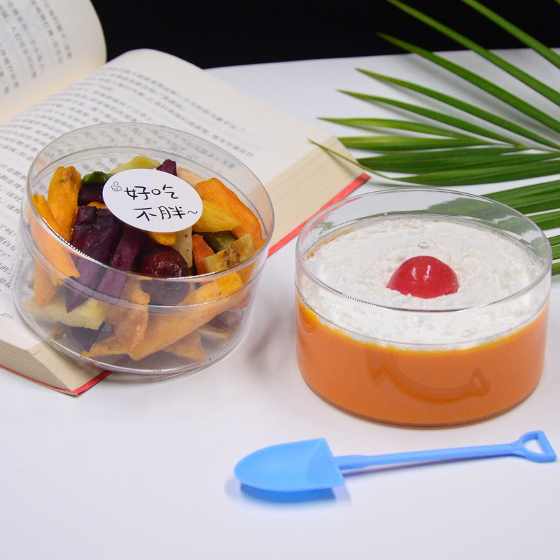 4inch Transparent Round Box Wedding Candy Box Ins Style Chinese Accompaniment Gift Box Food Packaging Box Transparent Plastic Gift Box