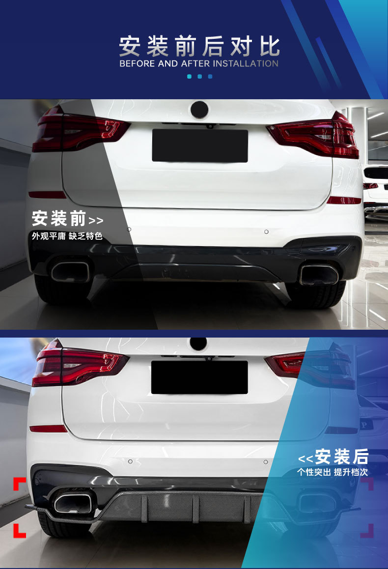 Suitable for BMW X3 G01 M Sport early-stage sports version rear lip spoiler cross-border modification parts