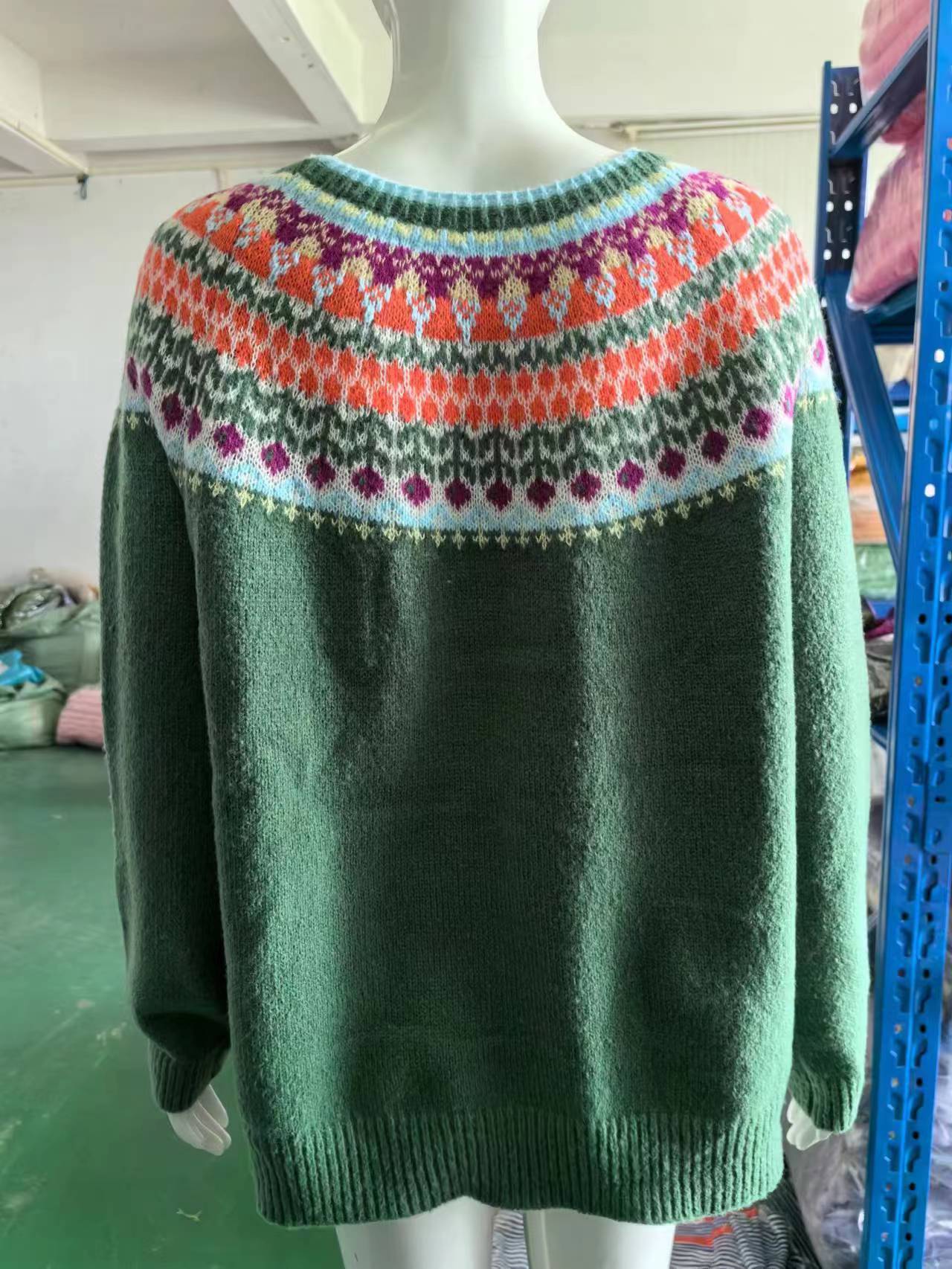 New Sweater Women Wish Hot Sale Round Neck Color Matching Loose Fashion Pullover Knitted Sweater 60 Undefined